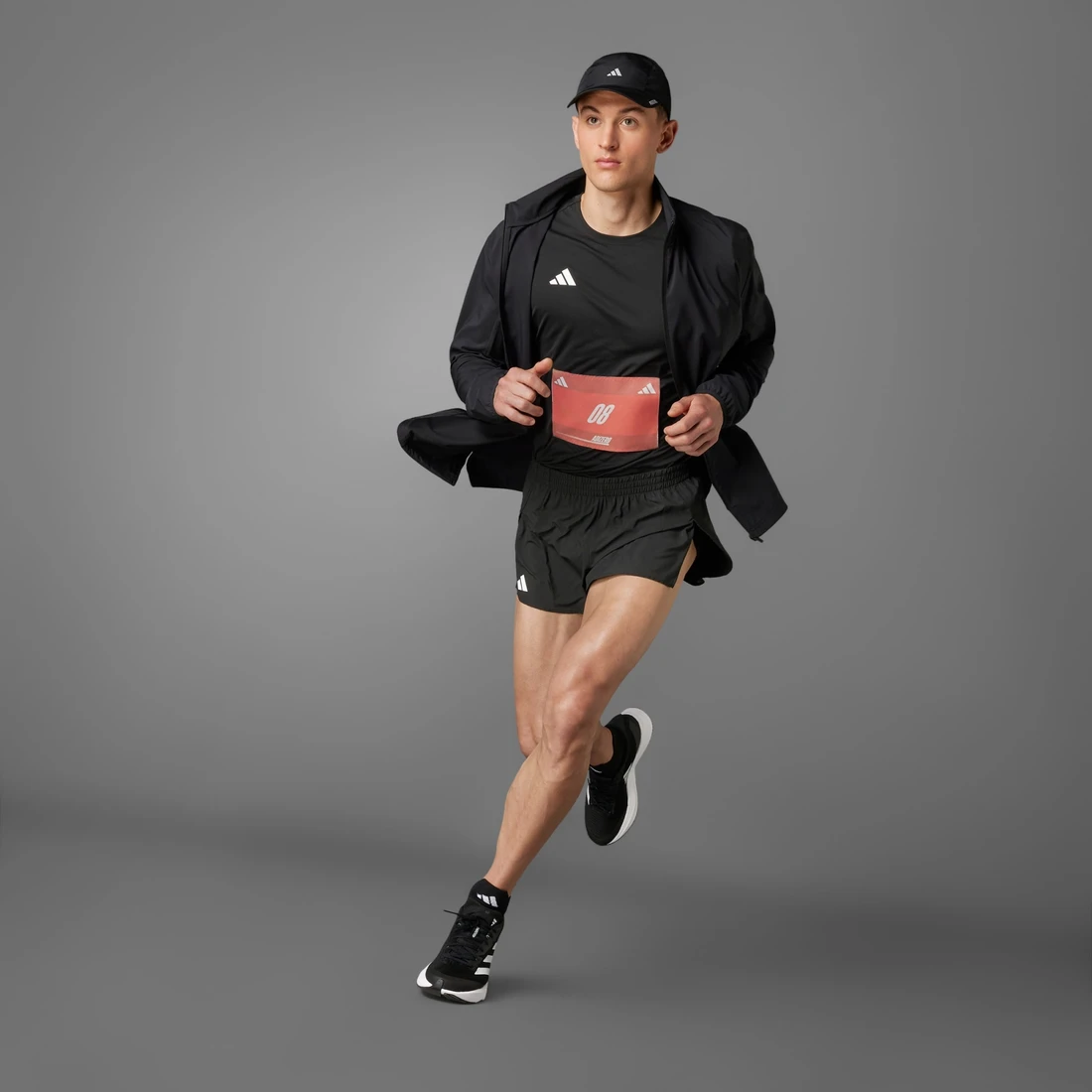 아디다스 아디제로 에센셜 러닝 스플릿 쇼츠 블랙 - KR 사이즈 IM8585