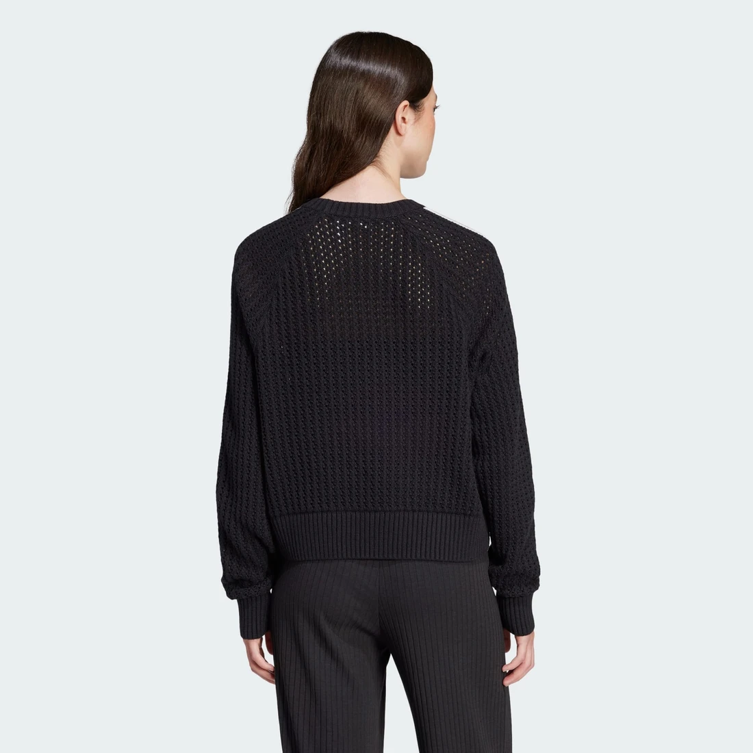 아디다스 아디컬러 니티드 크루 스웨트셔츠 블랙 - KR 사이즈 우먼스 JD0905