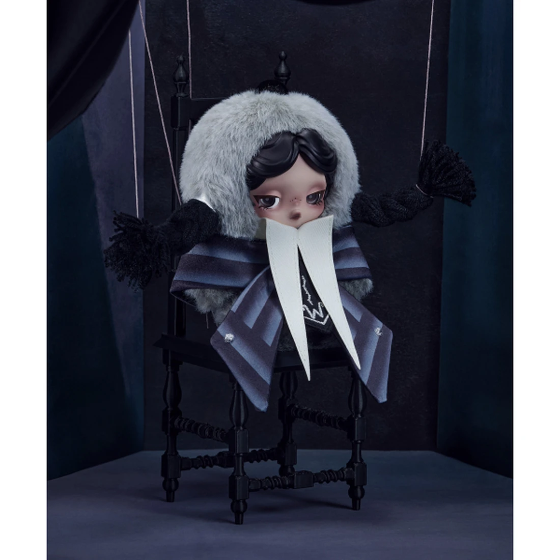 팝마트 스컬판다 X 웬즈데이 인형 키링 (네버모어 아카데미 유니폼 버전) 1250508013