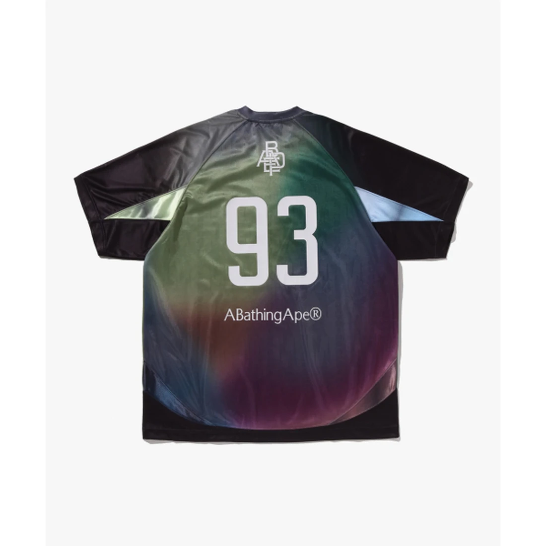 베이프 타이 다이 스타 스트라이프 패턴 릴렉스드 핏 풋볼 저지 티셔츠 M BLACK 001CSM301313MBLK