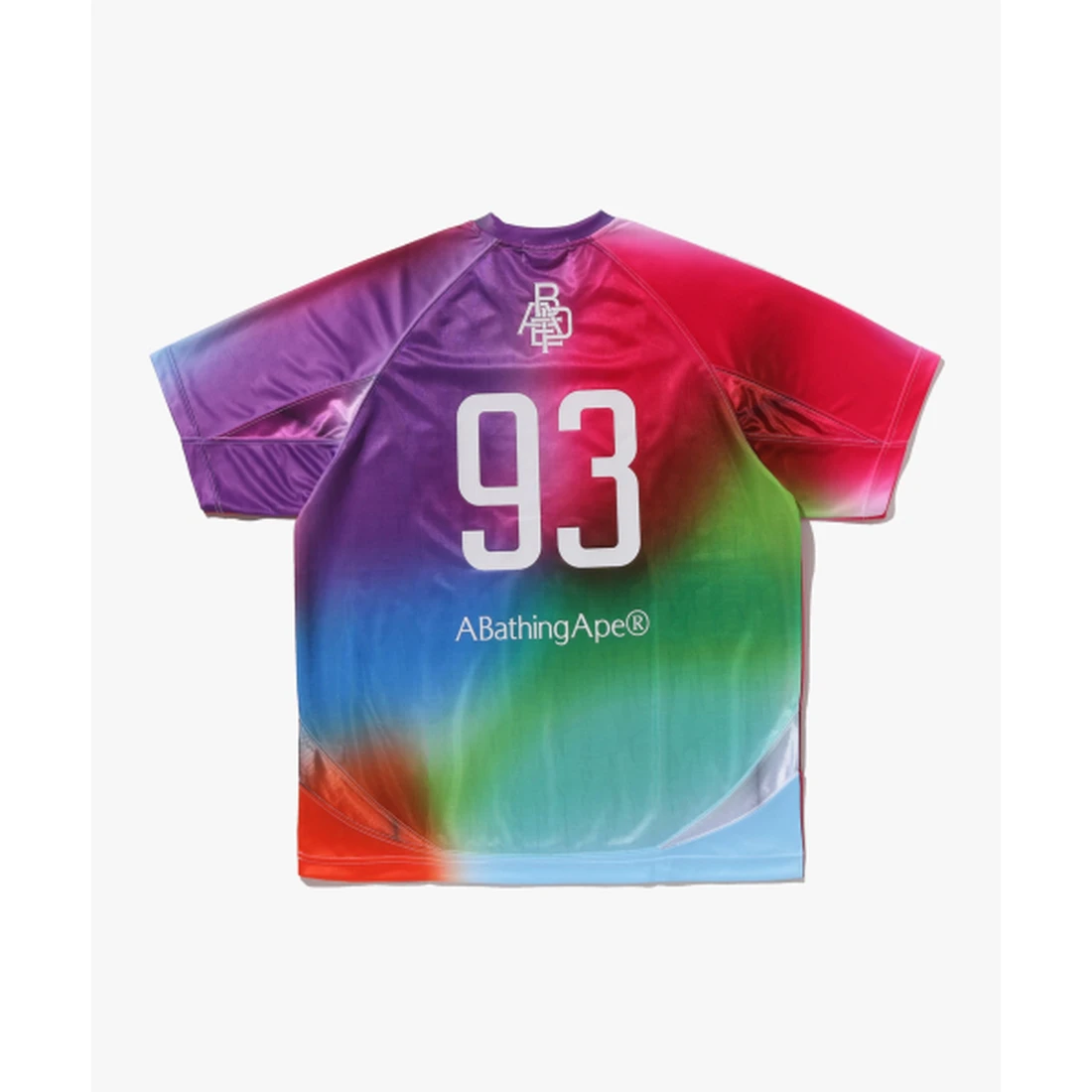 베이프 타이 다이 스타 스트라이프 패턴 릴렉스드 핏 풋볼 저지 티셔츠 M MULTI 001CSM301313MMUL