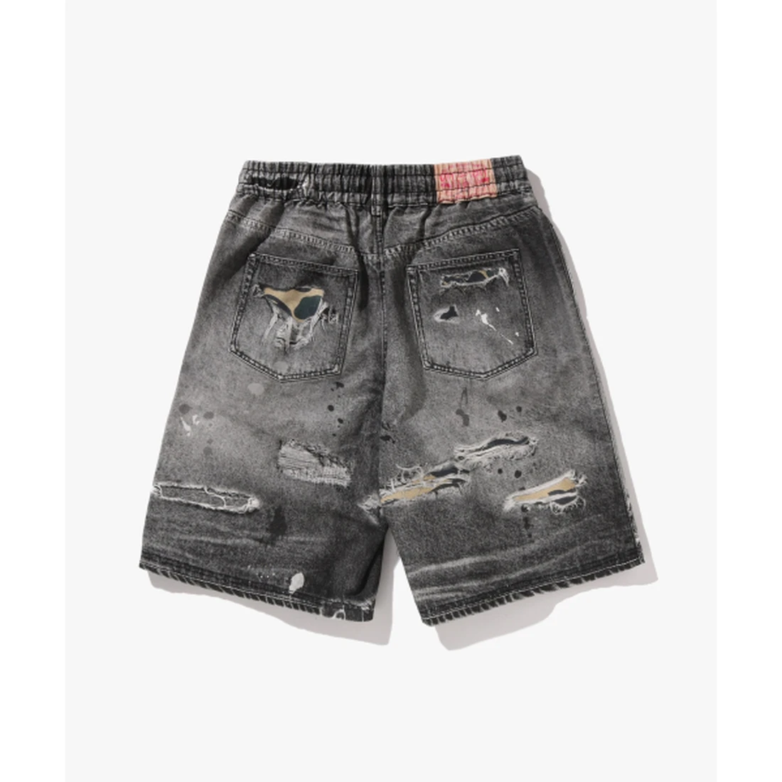 베이프 베이프 스타 페이크 프린트 릴렉스드 핏 쇼츠 M BLACK 001DSM301306MBLK