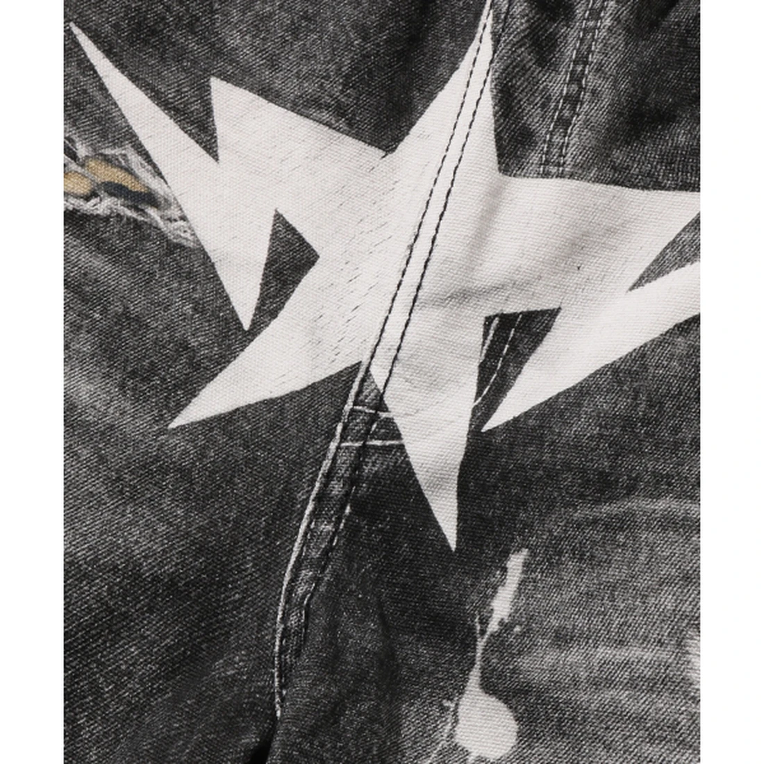 베이프 베이프 스타 페이크 프린트 릴렉스드 핏 쇼츠 M BLACK 001DSM301306MBLK