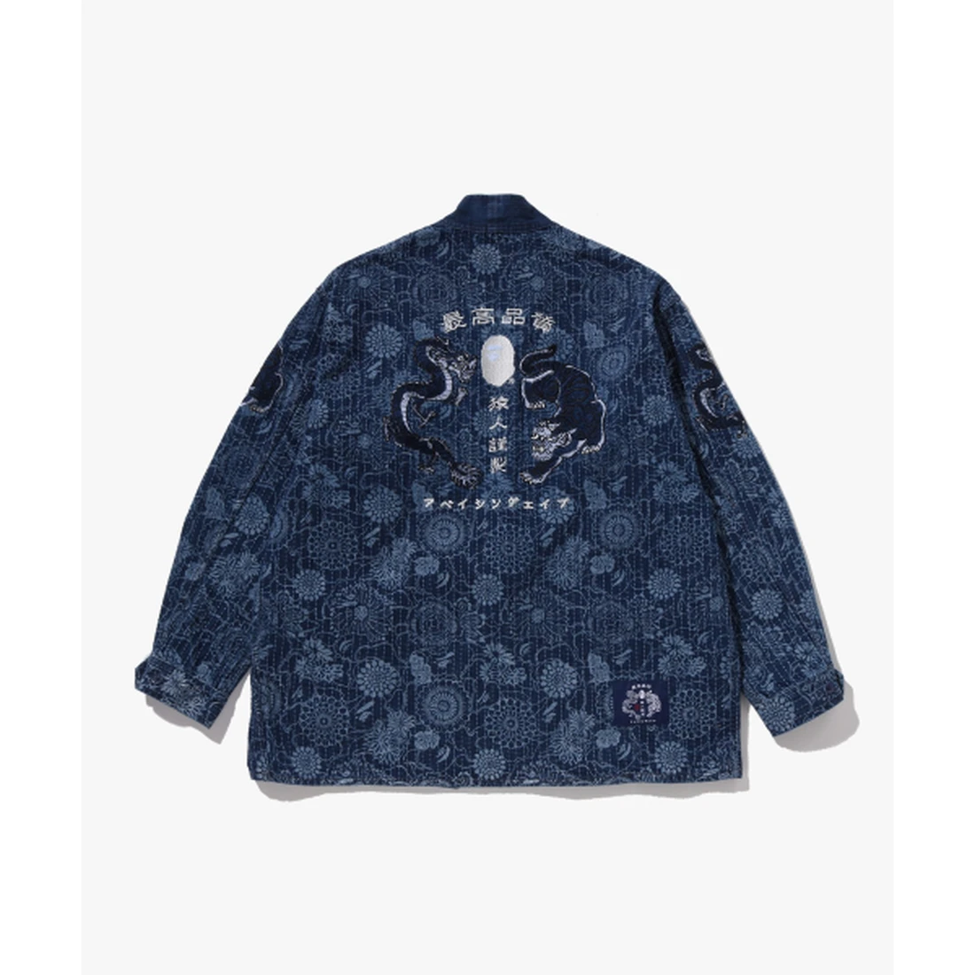 베이프 재패니즈 인디고 아트 카모 정글 퍼티그 기모노 M INDIGO 001LJM301316MING