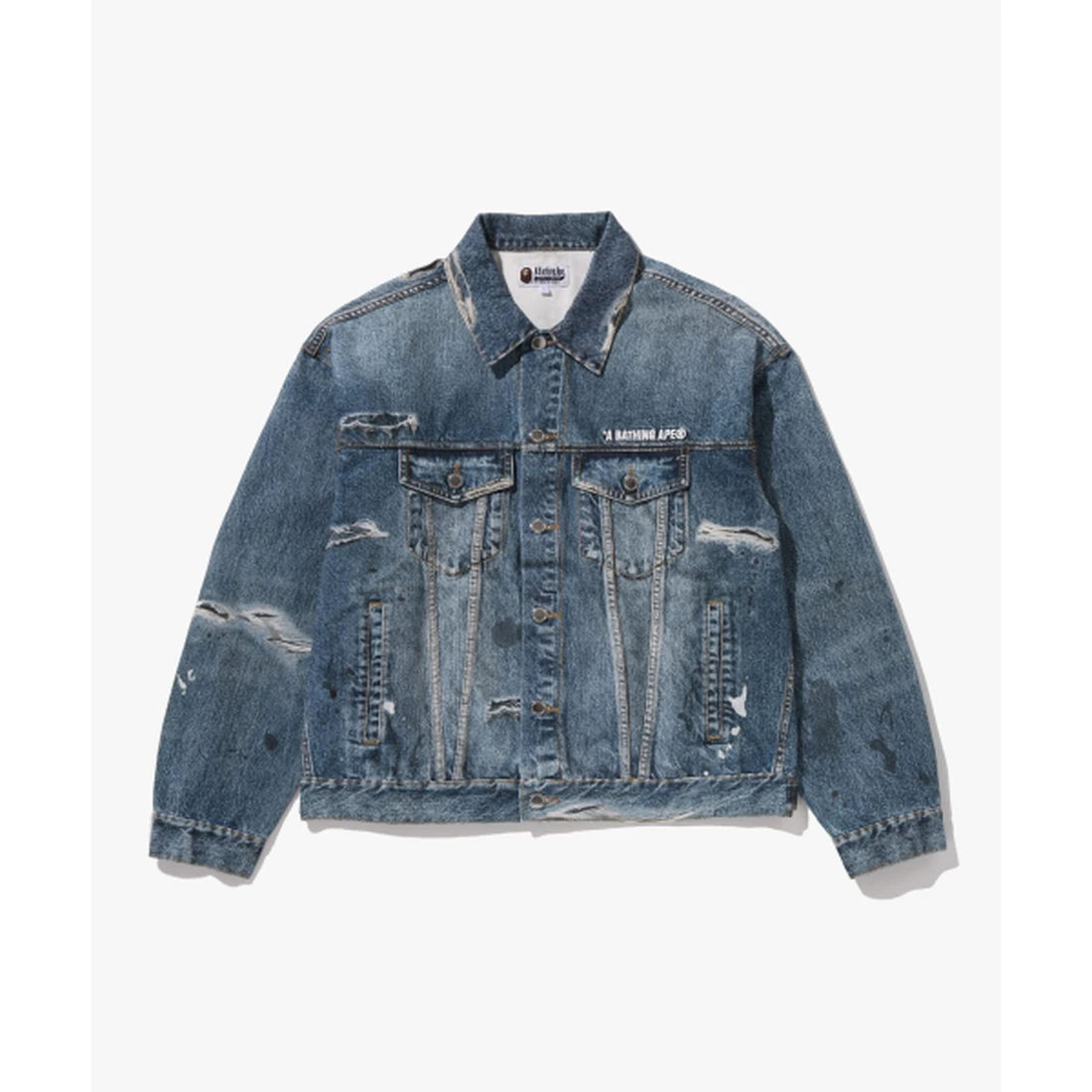 베이프 페이크 프린트 트러커 자켓 M LIGHTINDI 001LJM301319MLIG