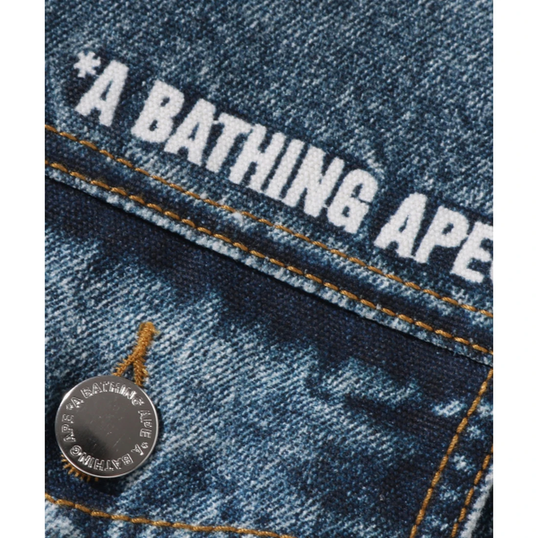 베이프 페이크 프린트 트러커 자켓 M LIGHTINDI 001LJM301319MLIG