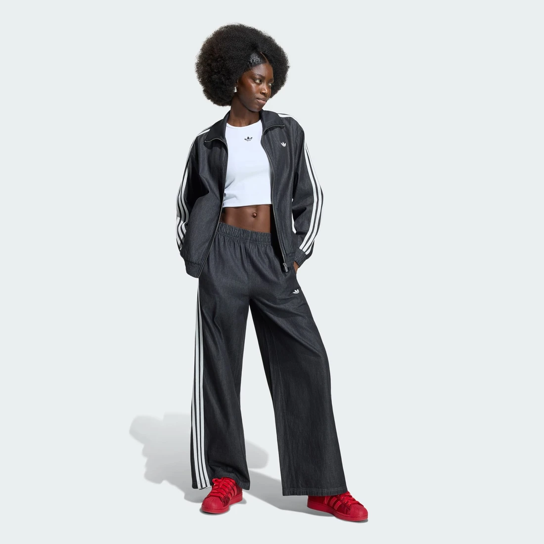 아디다스 아디다스 오리지널스 서머 글로우 데님 와이드 레그 팬츠 KY8112