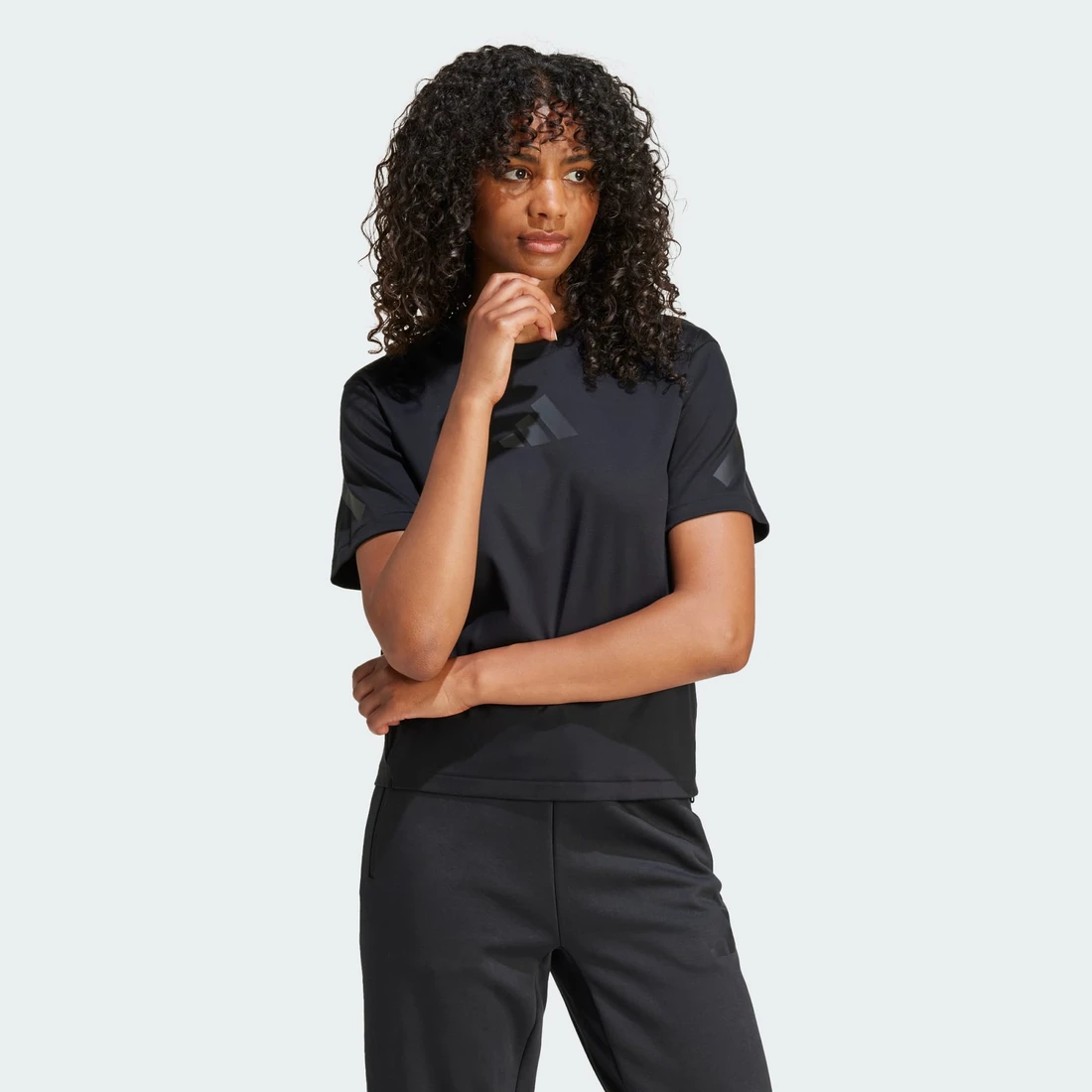 아디다스 Z.N.E. 티셔츠 블랙 - US 사이즈 우먼스 JE7846