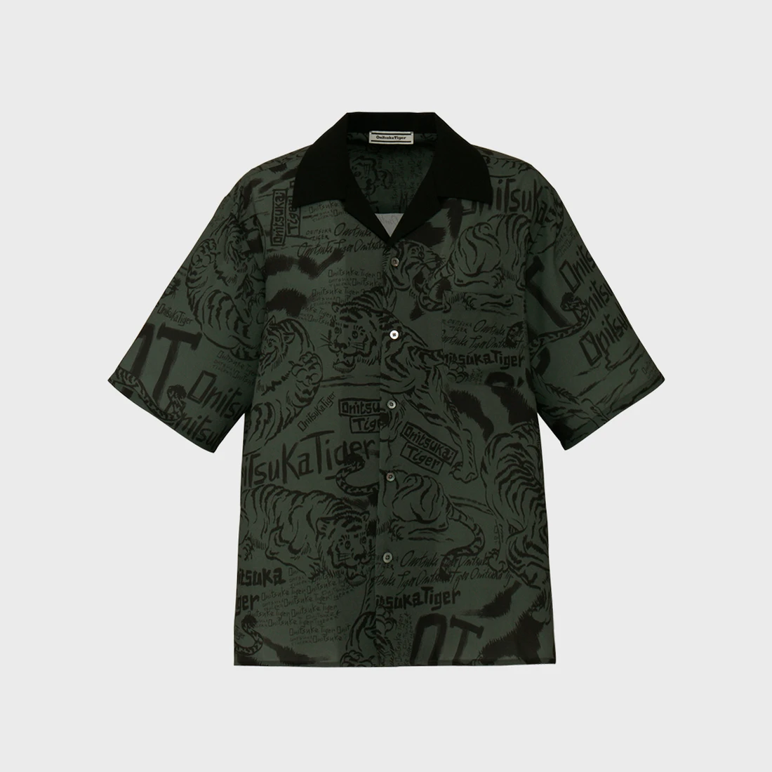 오니츠카 타이거 패턴 프린트 반팔 셔츠 2181B047-201