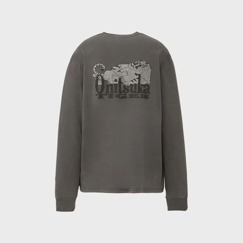 오니츠카 타이거 워싱 그래픽 긴팔 티셔츠