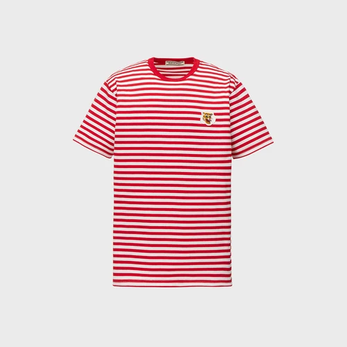 오니츠카 타이거 자수 패치 스트라이프 티셔츠