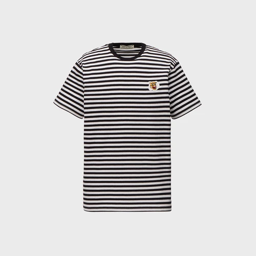 오니츠카 타이거 자수 패치 스트라이프 티셔츠