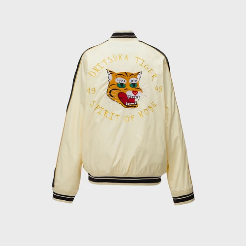 오니츠카 타이거 로고 자수 봄버 자켓
