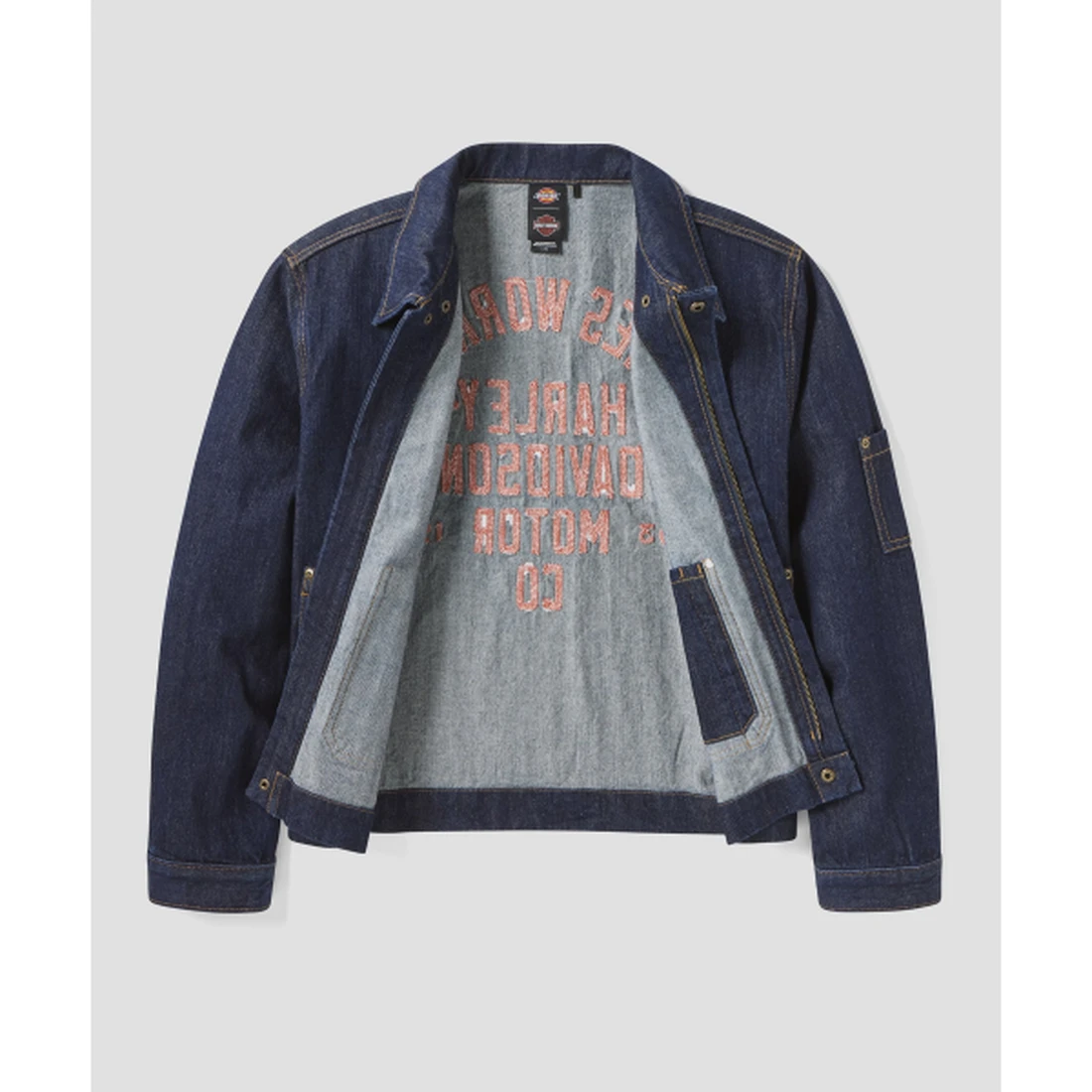디키즈 X Harley Davidson 데님 자켓 헹궈진 블루 DK0A881RRNB