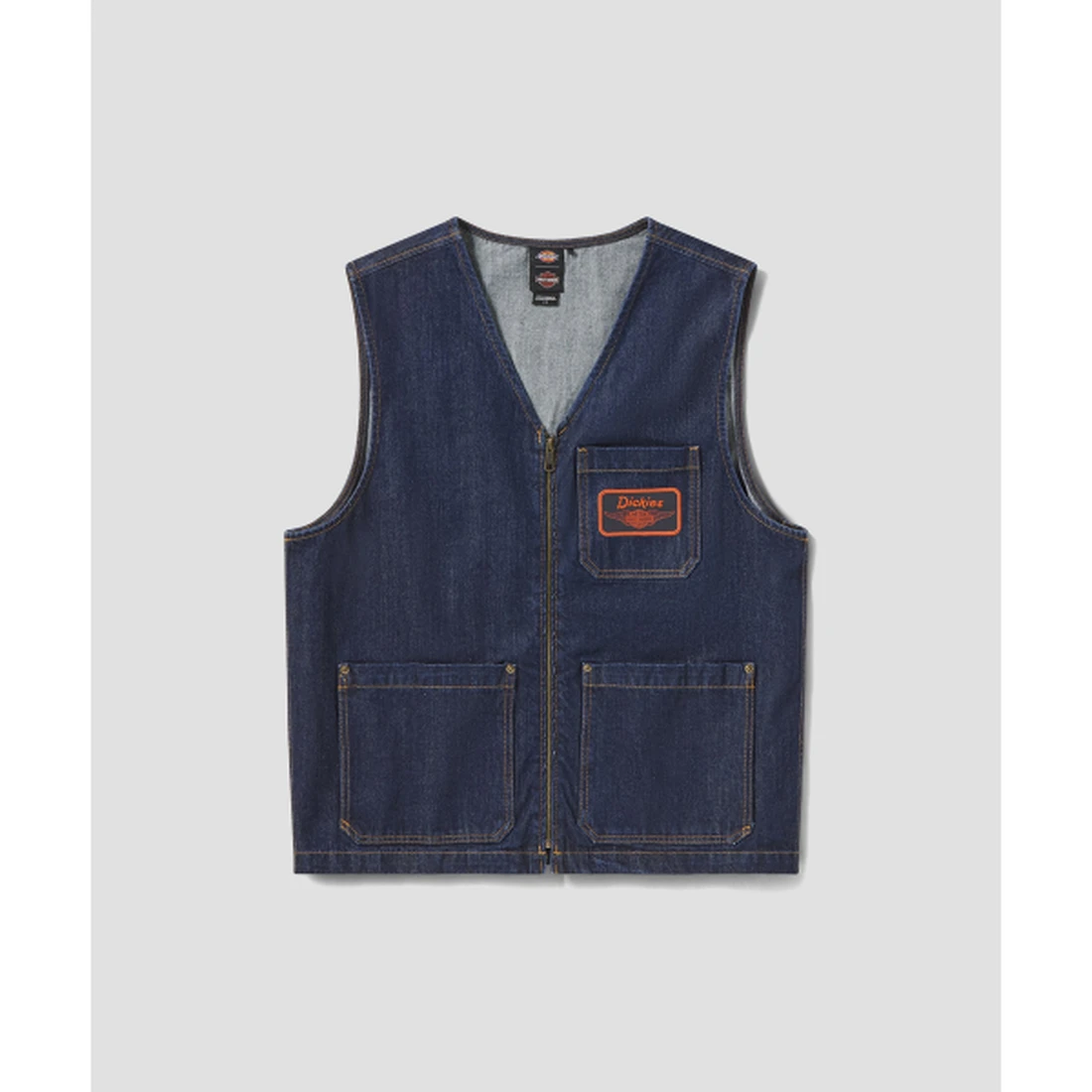 디키즈 X Harley Davidson 데님 베스트 헹궈진 블루 DK0A88P4RNB