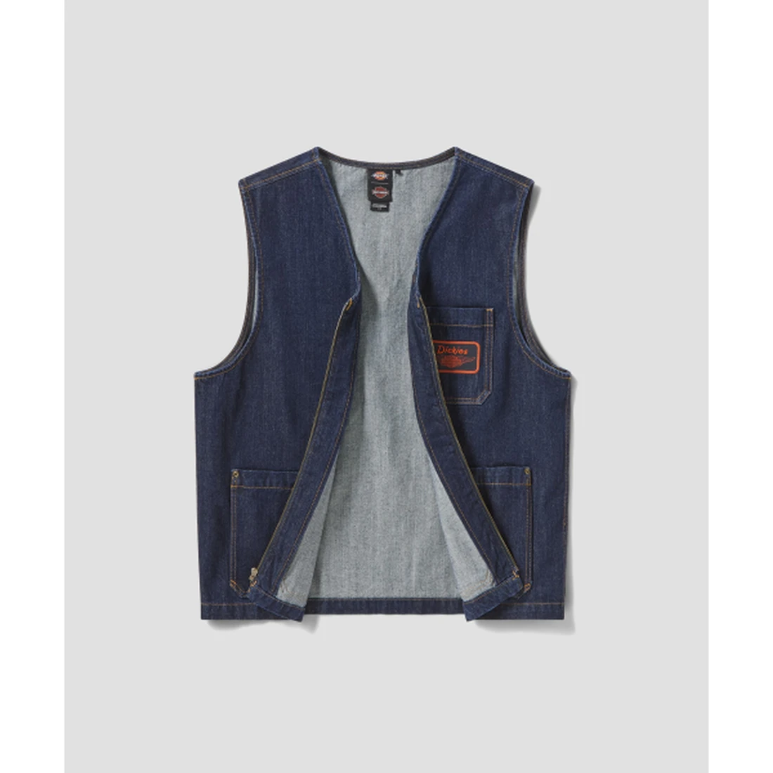 디키즈 X Harley Davidson 데님 베스트 헹궈진 블루 DK0A88P4RNB