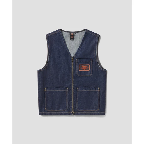 디키즈 X Harley Davidson 데님 베스트 헹궈진 블루