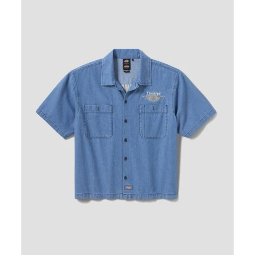 디키즈 X Harley Davidson 데님 샴브레이 셔츠 블루 샴브레이