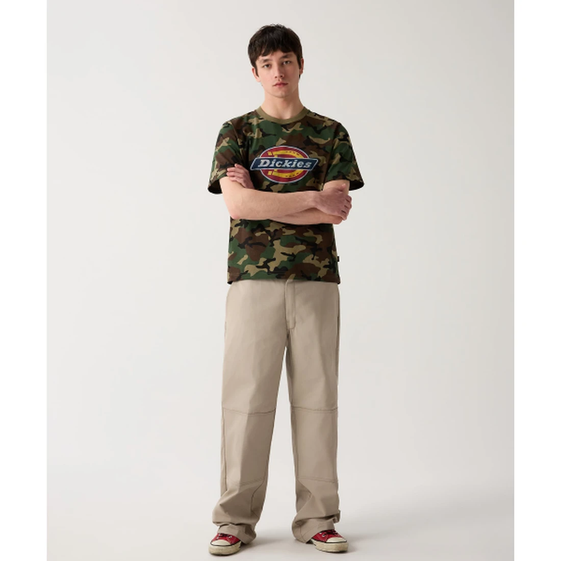 디키즈 더블니 85283 루즈핏 워크팬츠 카키 그레이 DK010610M07