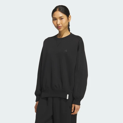 아디다스 에센셜 플러스 3-스트라이프 스웨트 크루