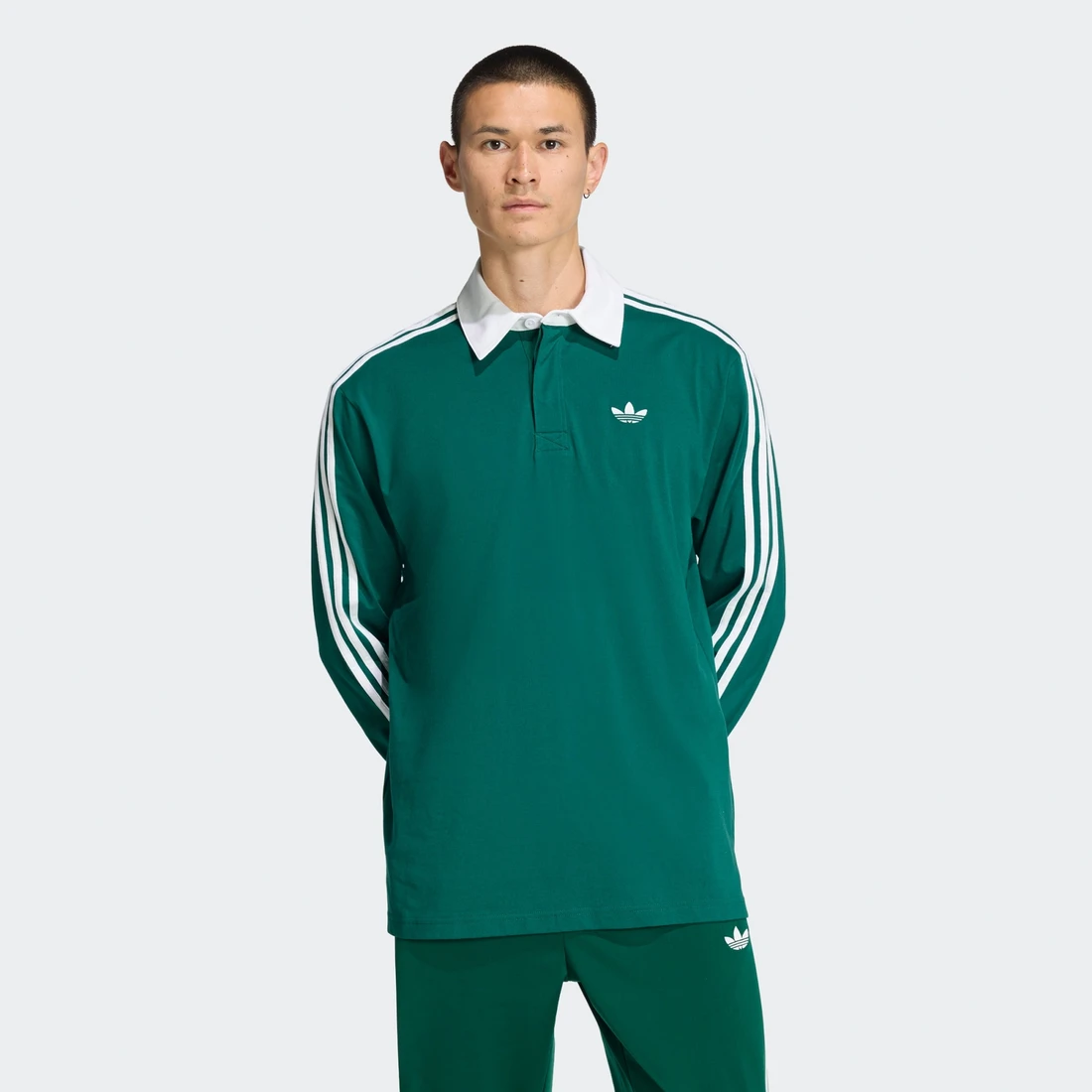 아디다스 3-스트라이프 럭비 롱 슬리브 폴로 KE3572