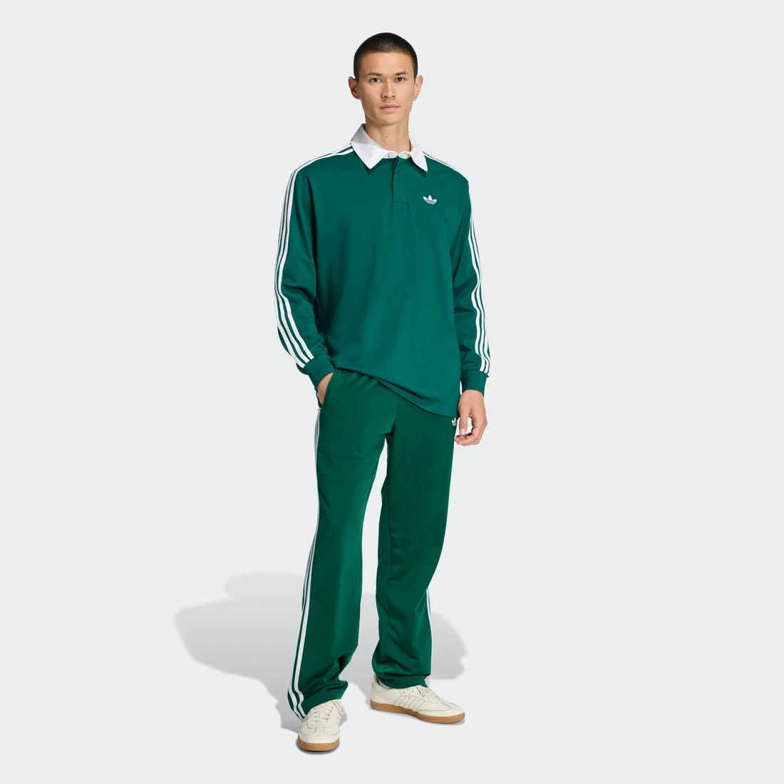 아디다스 3-스트라이프 럭비 롱 슬리브 폴로 KE3572