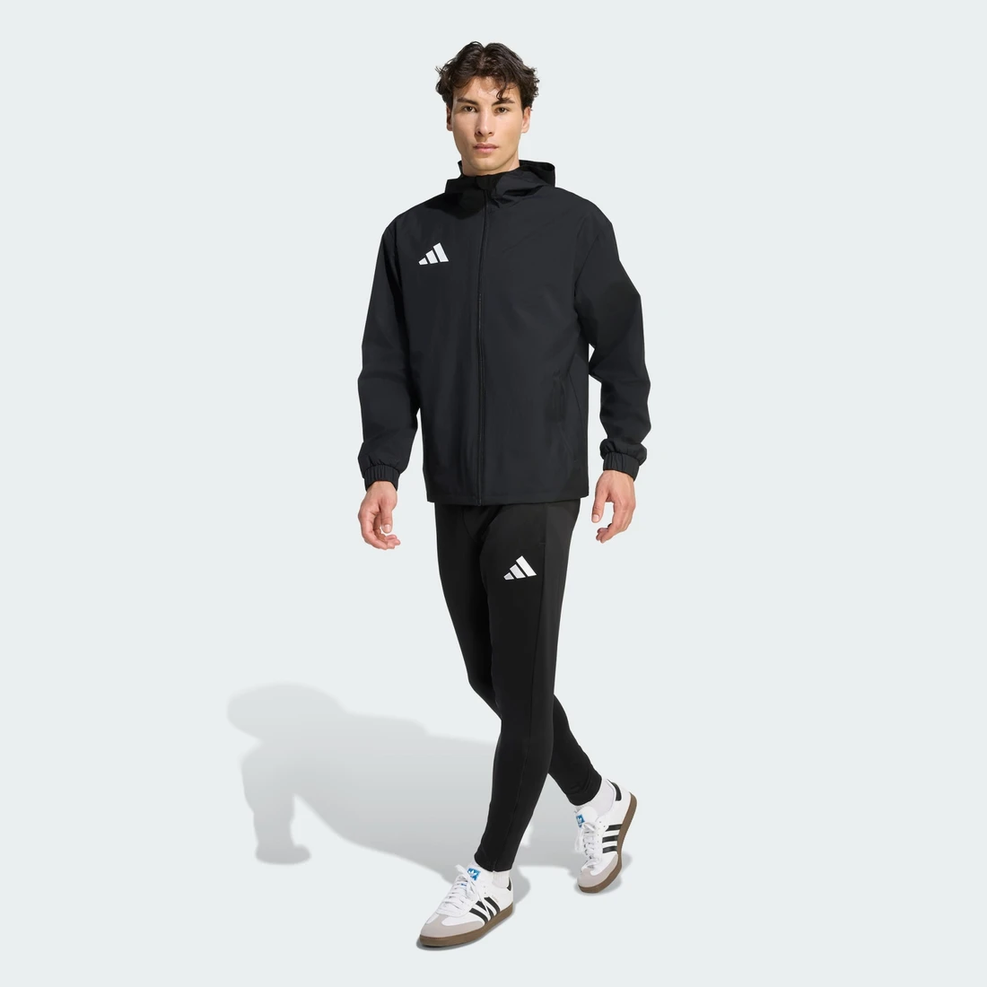 아디다스 엔트라다 26 올 웨더 자켓 블랙 화이트 - KR 사이즈 JZ9101