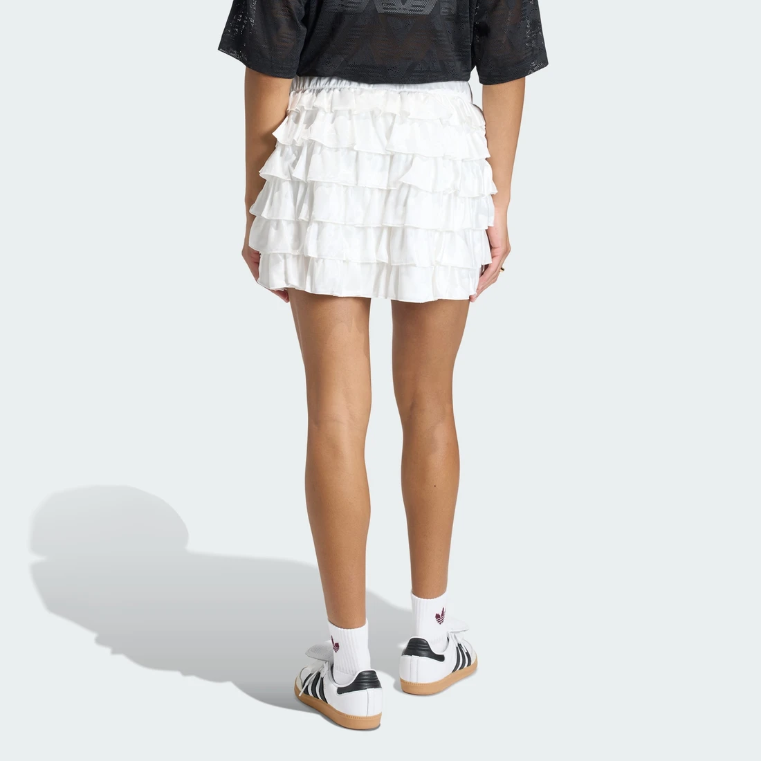 아디다스 레이스 러플 미니 스커트 KC6425