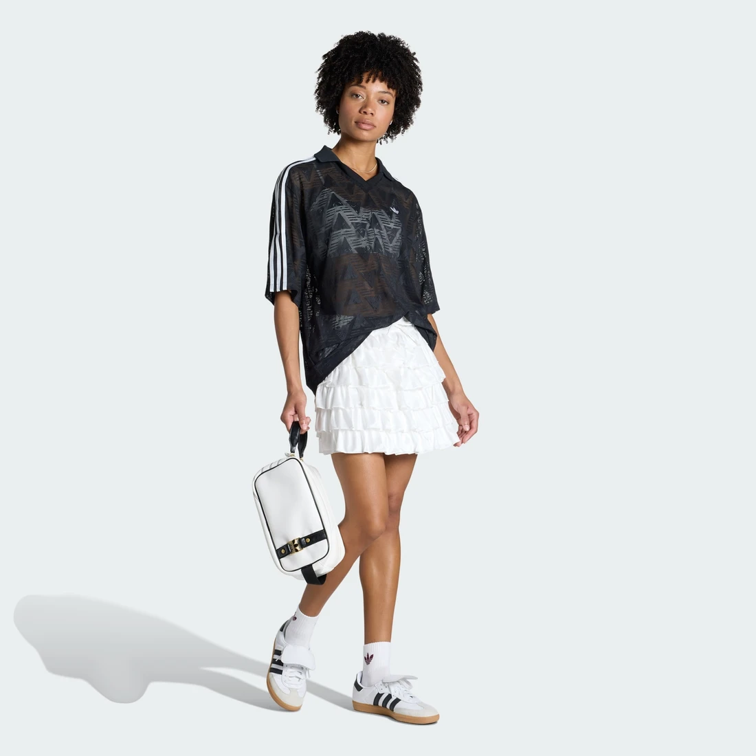 아디다스 레이스 러플 미니 스커트 KC6425