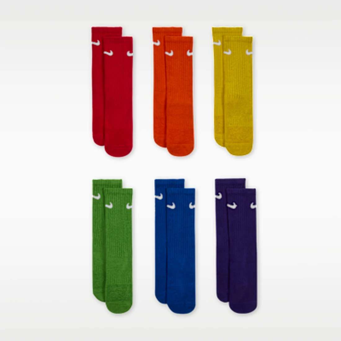 나이키 에브리데이 쿠션 크루 삭스 멀티컬러 (6개입/국내 정식 발매 제품) 키즈 SX6910-903