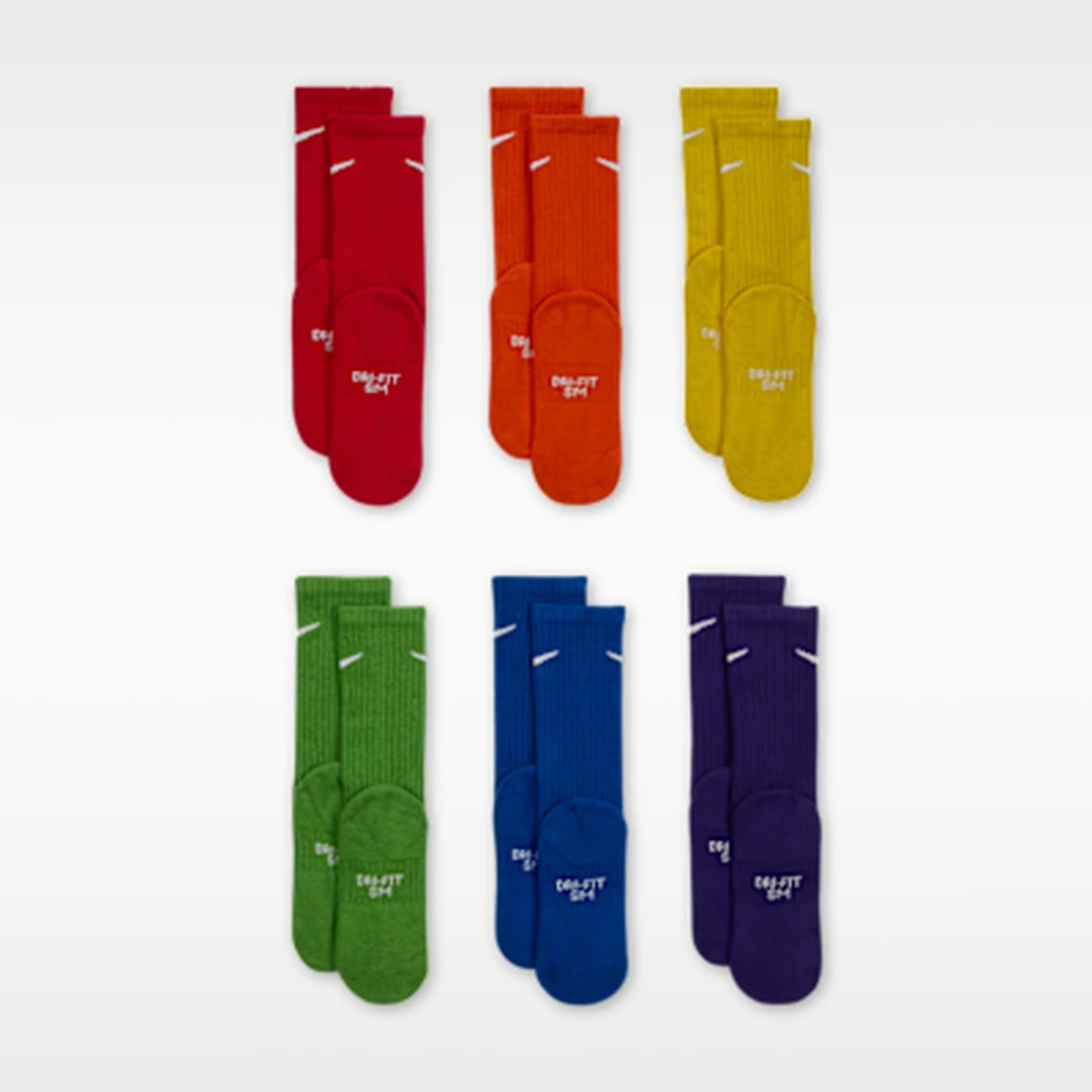 나이키 에브리데이 쿠션 크루 삭스 멀티컬러 (6개입/국내 정식 발매 제품) 키즈 SX6910-903