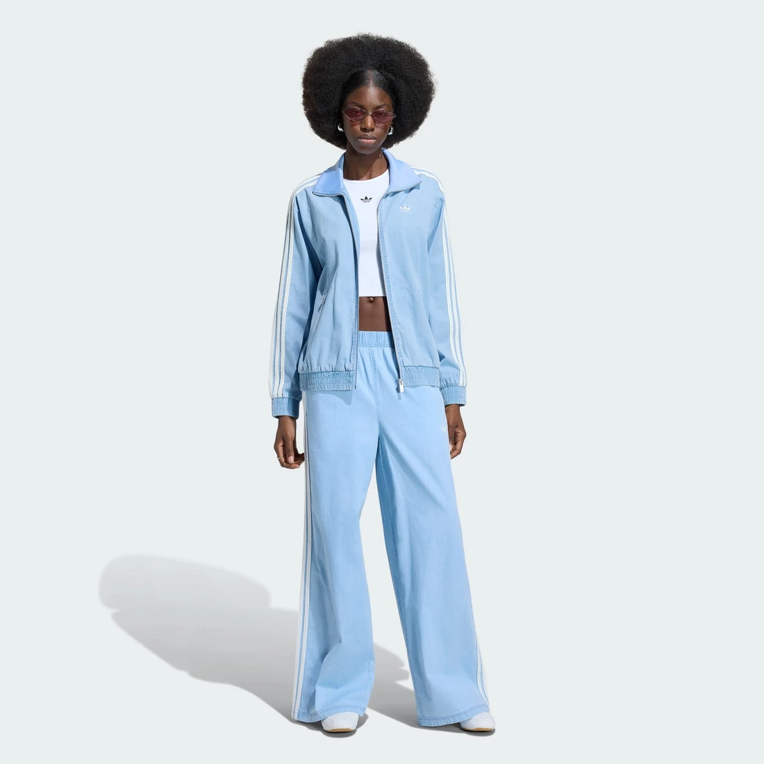 아디다스 아디다스 오리지널스 서머 글로우 라이트 데님 파이어버드 트랙 탑 KW8757