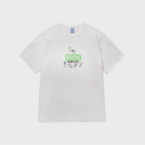 디스커스 애슬레틱 스누피와 형제들 로고 티셔츠