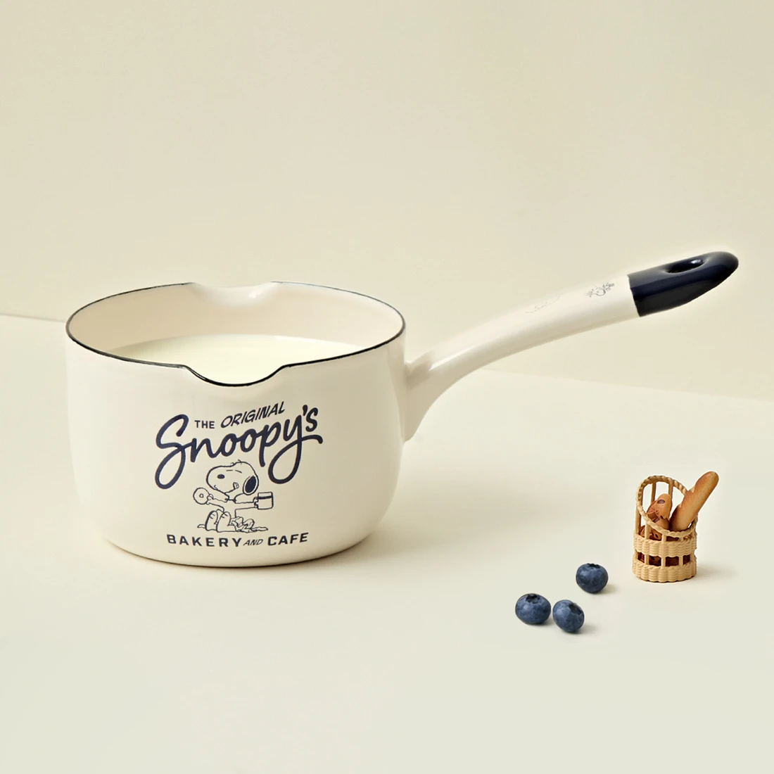 에지리 스누피와 형제들 법랑 밀크팬 12cm 3892002