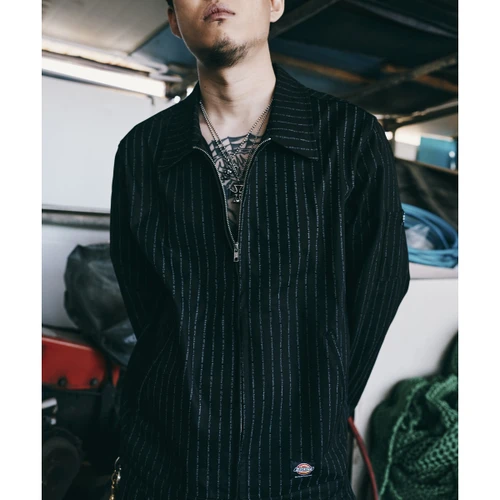 디키즈 X ASSC 스트라이프 워크 자켓 블랙