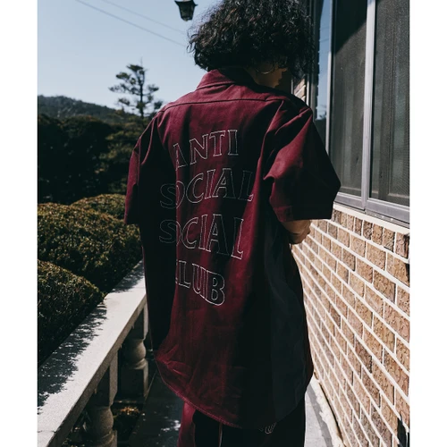 디키즈 X ASSC 워크 셔츠 버건디