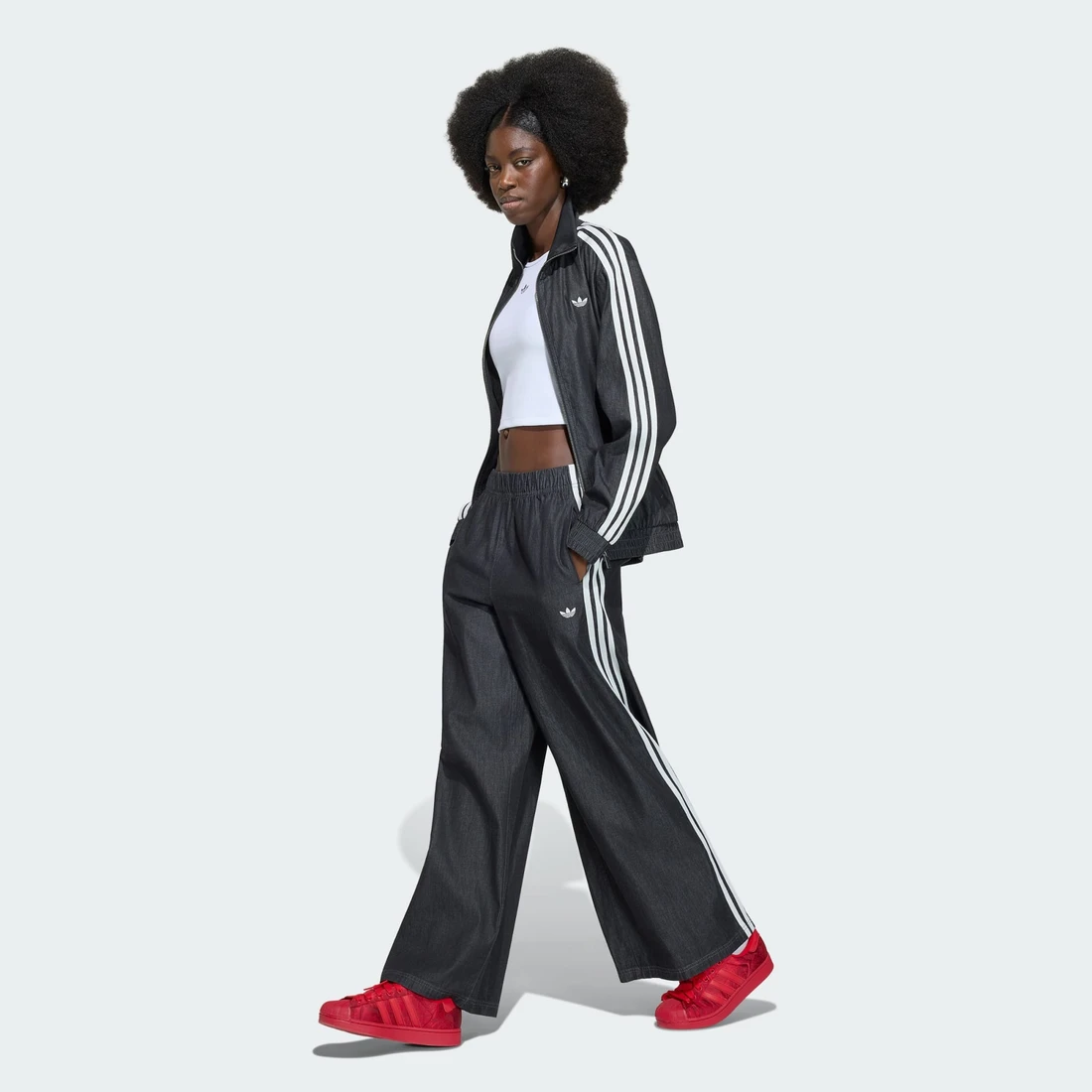 아디다스 아디다스 오리지널스 서머 글로우 라이트 데님 파이어버드 트랙 탑 KW8758