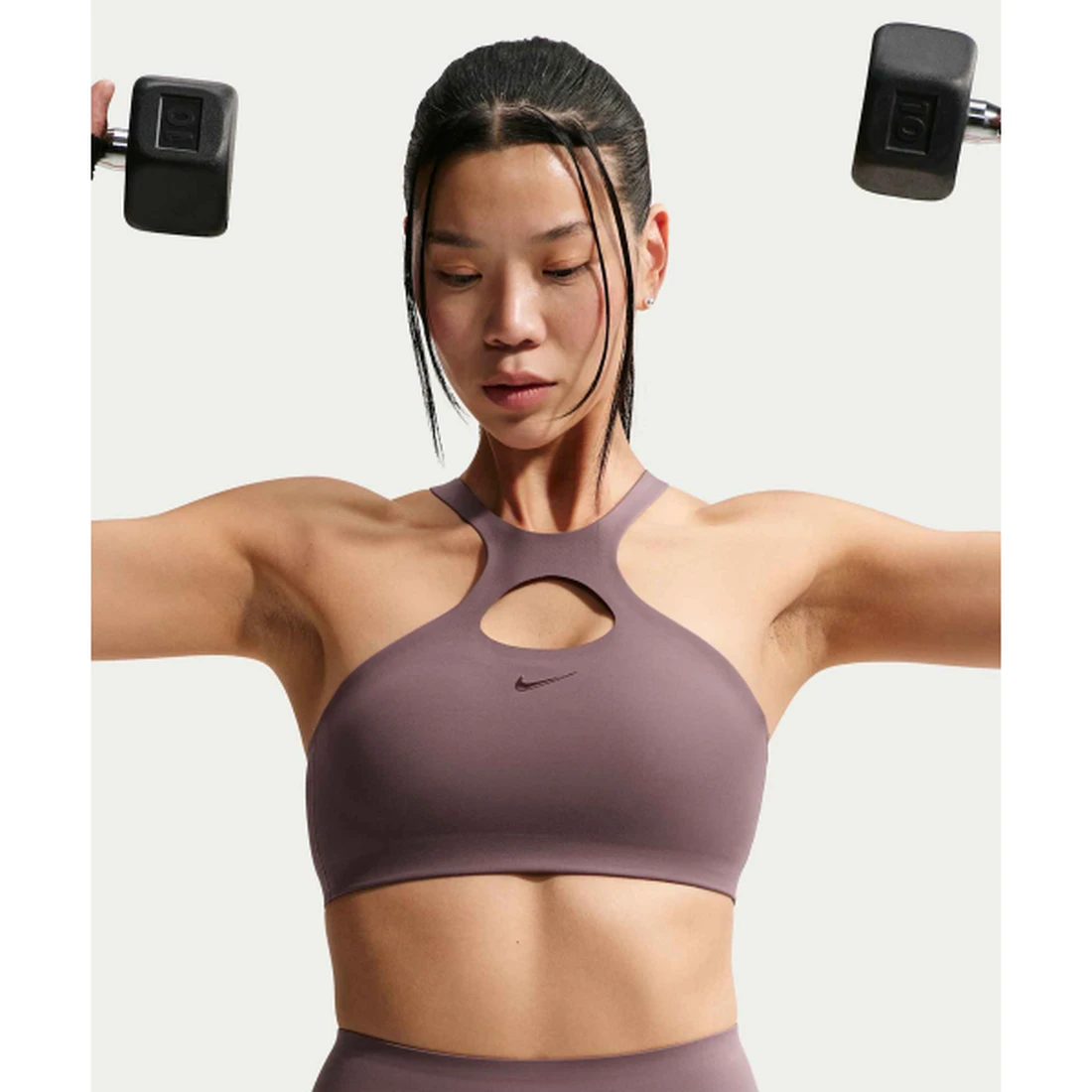 나이키 유니버사 미디엄 서포트 패드 스포츠 브라 W 타투 버건디 크러시 IO9336-502