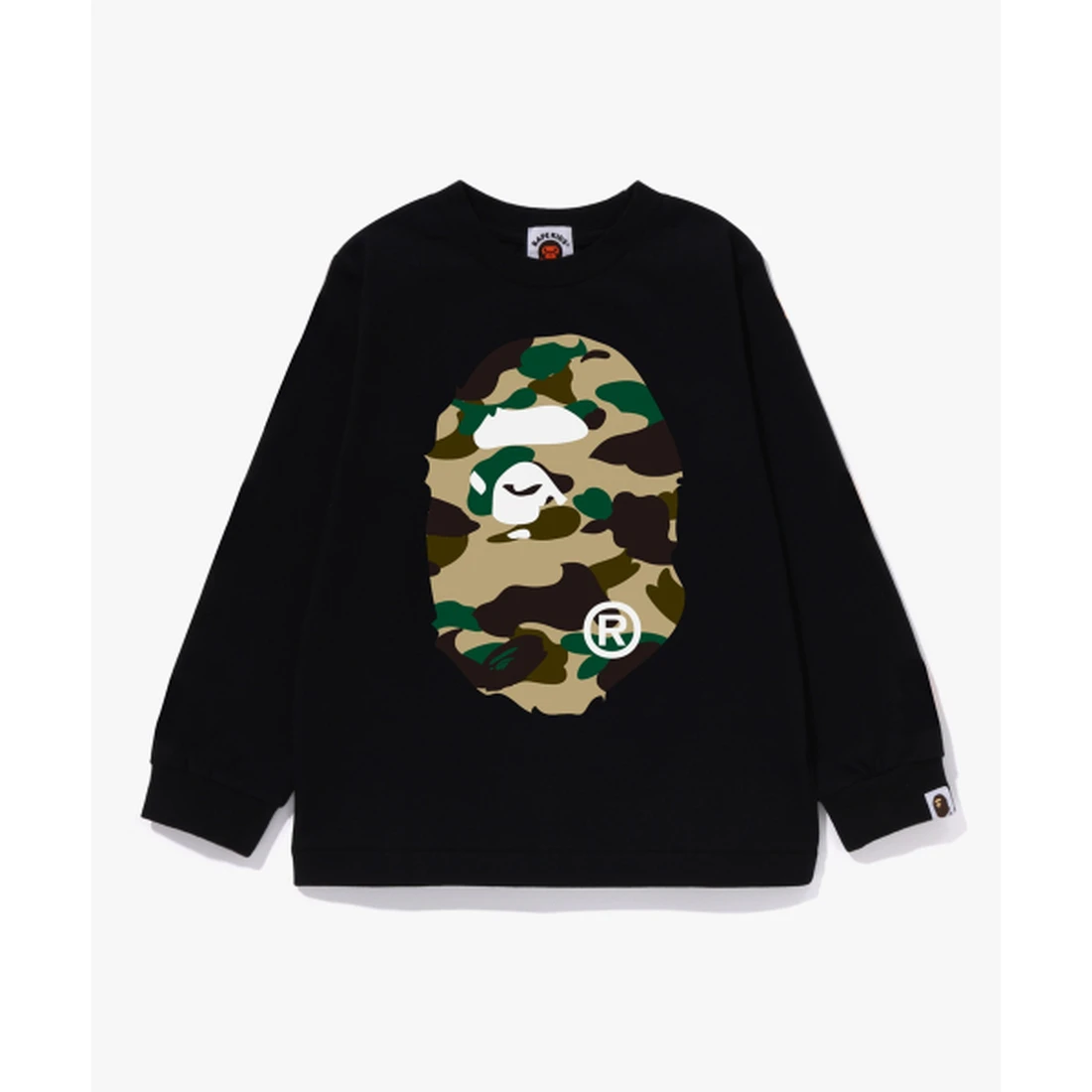 베이프 퍼스트 카모 빅 에이프 헤드 롱슬리브 티셔츠(KIDS) BLACK / YELLOW 001LTM303015-BKD