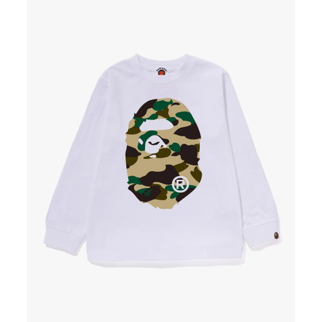 베이프 퍼스트 카모 빅 에이프 헤드 롱슬리브 티셔츠(KIDS) WHITE / YELLOW 001LTM303015-WHD