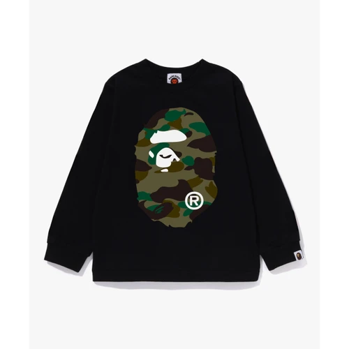 베이프 퍼스트 카모 빅 에이프 헤드 롱슬리브 티셔츠(KIDS) BLACK / GREEN