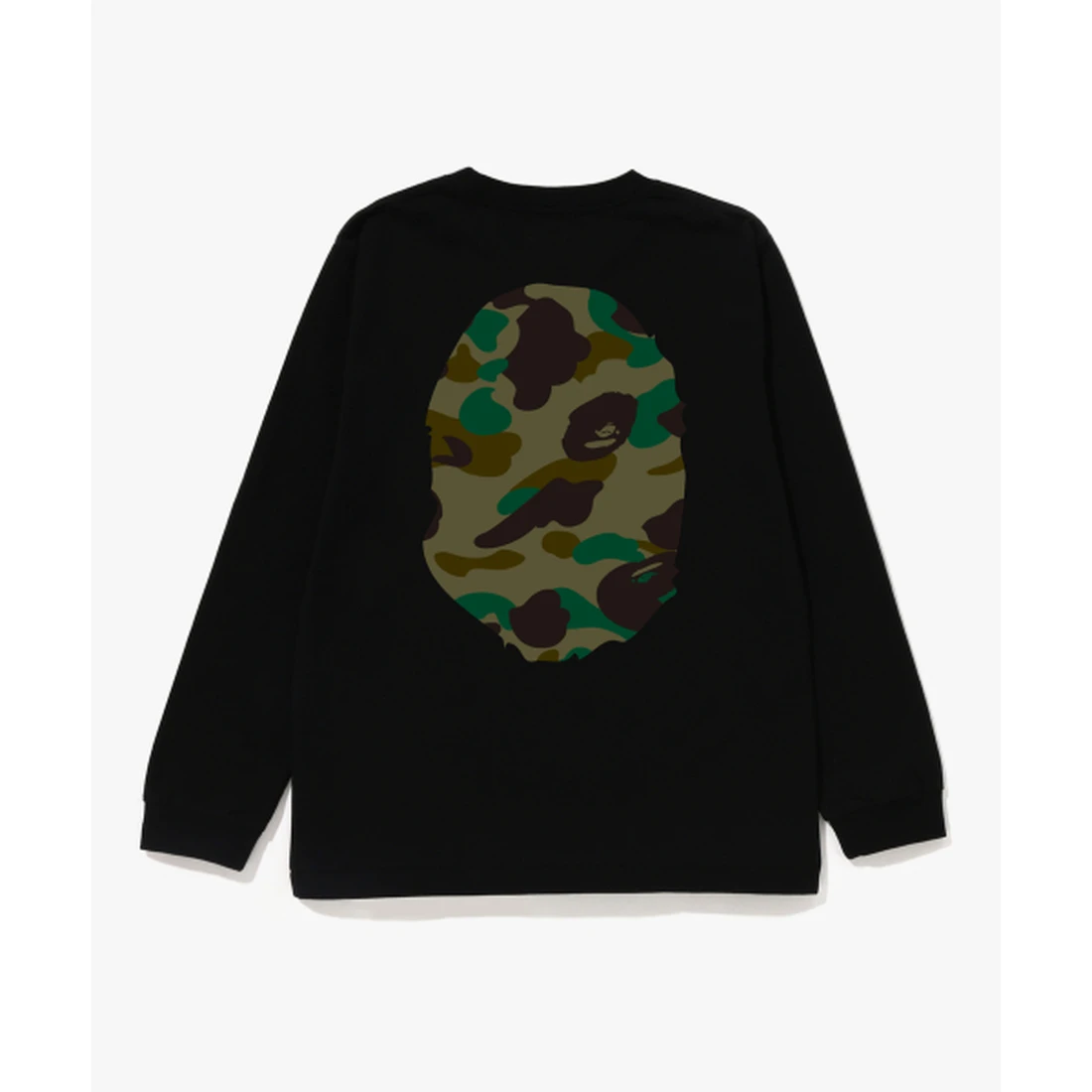 베이프 퍼스트 카모 빅 에이프 헤드 롱슬리브 티셔츠(JR) BLACK / GREEN 001LTM306015-BK0