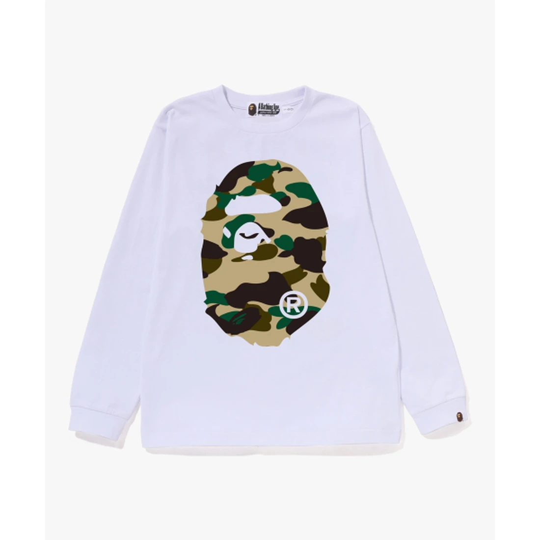 베이프 퍼스트 카모 빅 에이프 헤드 롱슬리브 티셔츠(JR) WHITE / YELLOW 001LTM306015-WHD
