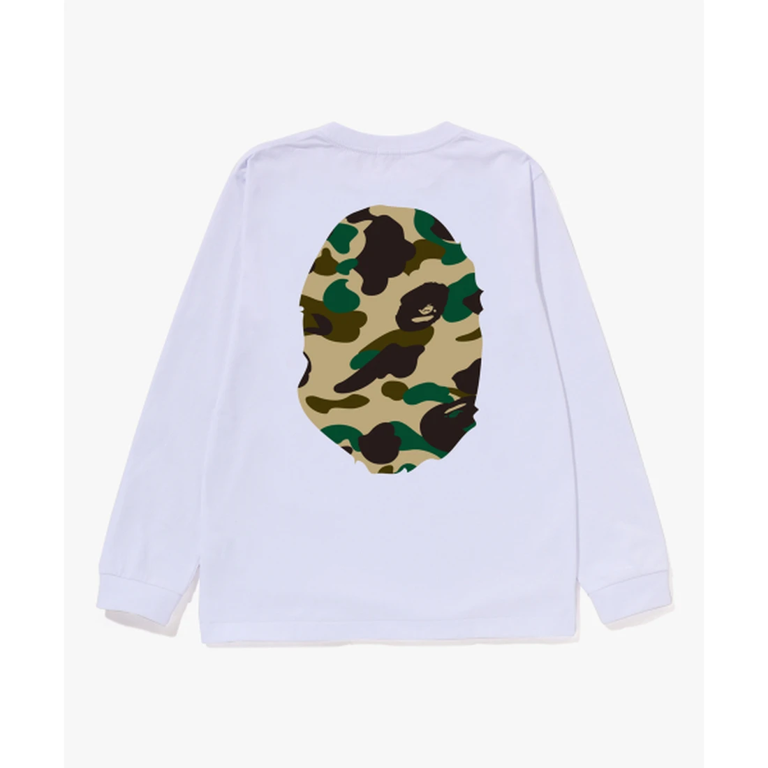 베이프 퍼스트 카모 빅 에이프 헤드 롱슬리브 티셔츠(JR) WHITE / YELLOW 001LTM306015-WHD