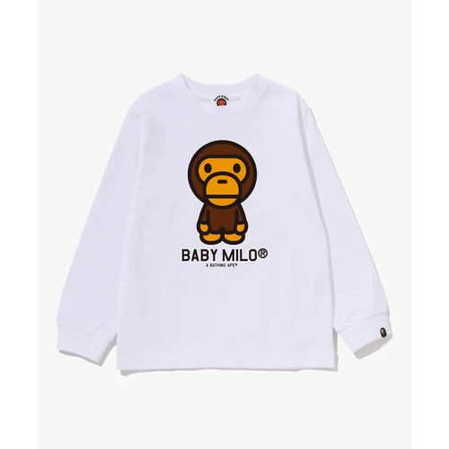 베이프 베이비 마일로 롱슬리브 티셔츠(KIDS) WHITE