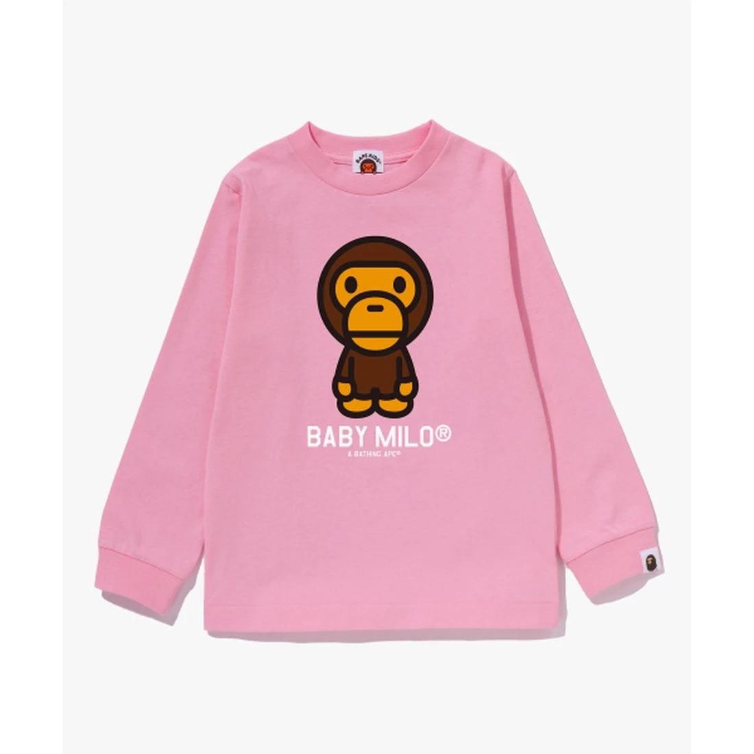 베이프 베이비 마일로 롱슬리브 티셔츠(KIDS) PINK 002LTM303011-PNK
