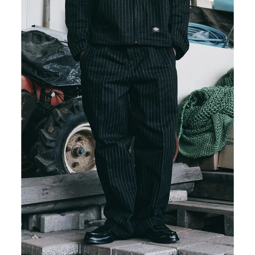 디키즈 X ASSC 스트라이프 874 워크 팬츠 블랙