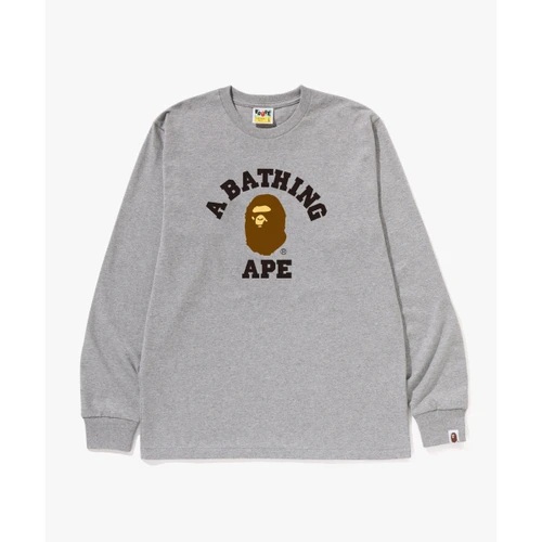 베이프 콜리지 롱슬리브 티셔츠 M 그레이