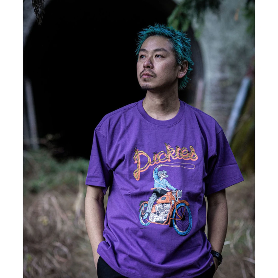 디키즈 X Hirotton 바이크 티셔츠 퍼플 DK0A8D6YCX1