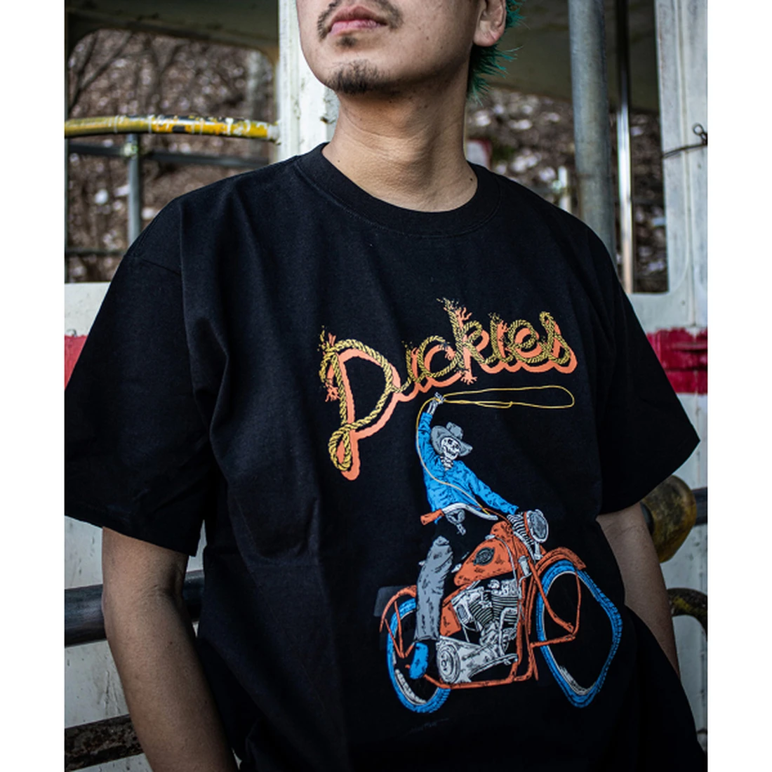 디키즈 X Hirotton 바이크 티셔츠 블랙 DK0A8D6YBLK